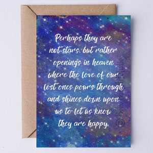 Proverbe inuit carte de sympathie peut-être qu'ils ne sont pas des étoiles mais plutôt des ouvertures dans le ciel - carte imprimable de condoléances numérique pour le deuil