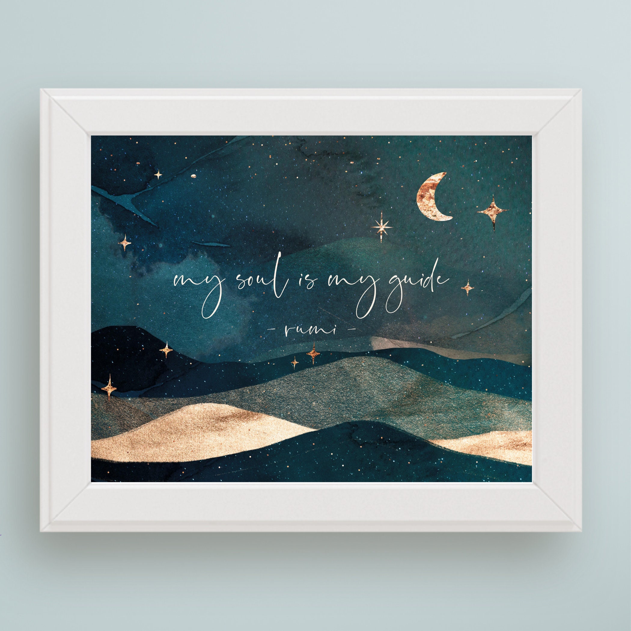 Rumi Citation Art Imprimable Mon Ame Est Mon Guide Donner Le Etsy Canada