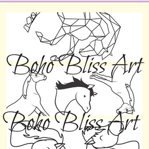 horse lover bookmarks to color 2 printable sheets of 6 total etsy