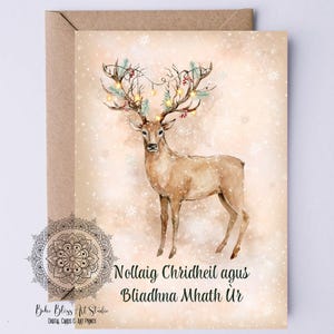 Nollaig Chridheil agus Bliadhna Mhath Ùr Cartão DIGITAL gaélico escocês Feliz Natal e Feliz Ano Novo Cartão IMPRIMÍVEL Cartão da Escócia para imprimir