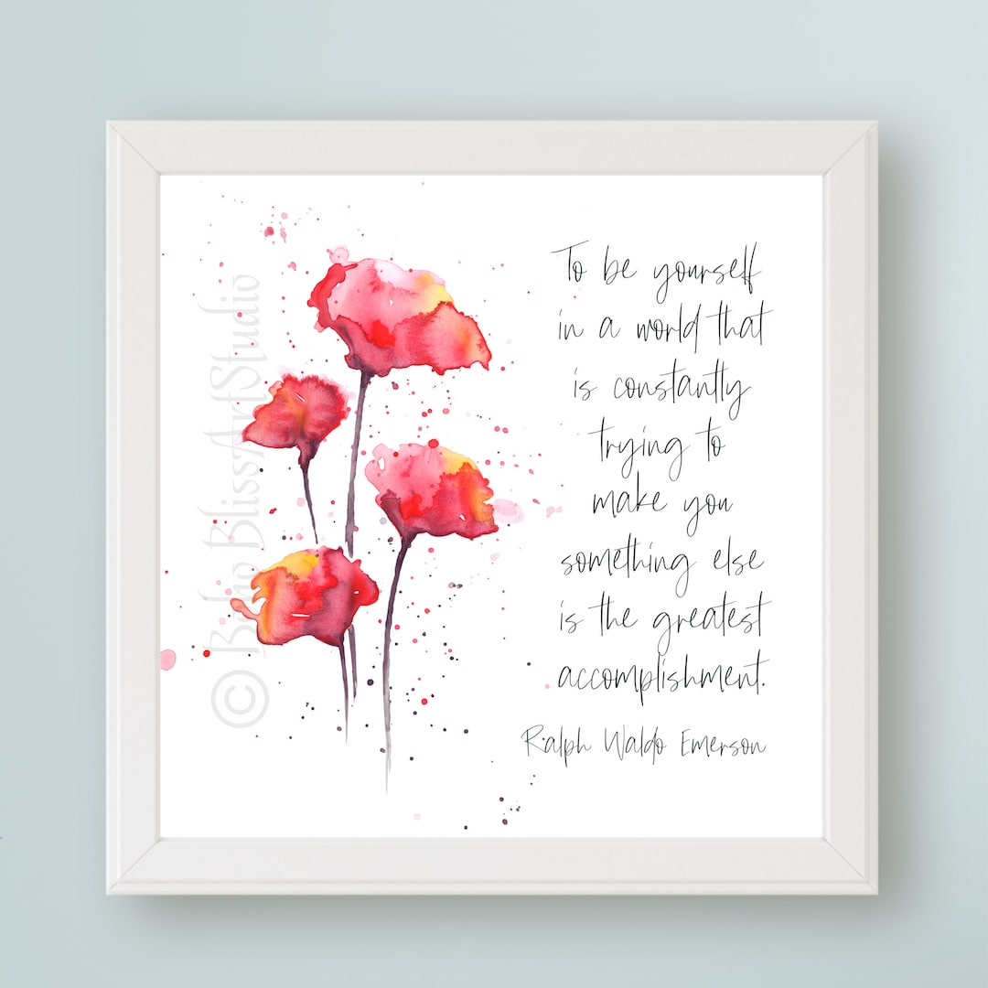 Ralph Waldo Emerson Quote Printable Art to Be Yourself in a World That ...