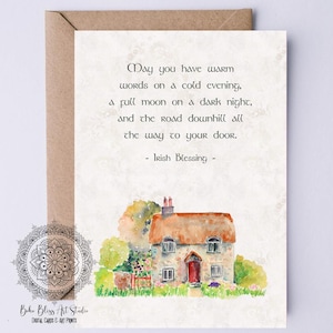 Que vous ayez des mots chaleureux par une froide soirée... Carte NUMÉRIQUE de bénédiction de mariage irlandais Carte imprimable de retraite d'Irlande Carte d'anniversaire de retraite