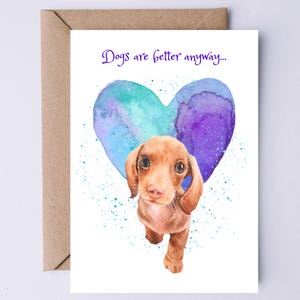Carte de divorce imprimable teckel de divorce carte numérique pour elle carte de divorce drôle amour de chien numérique carte de soutien pour le divorce téléchargement immédiat