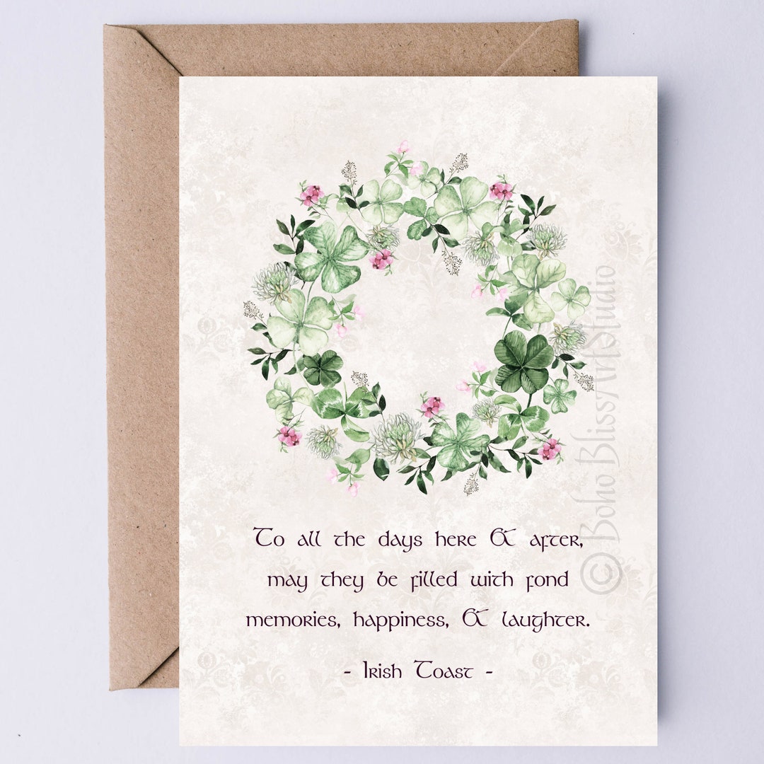 Irish Toast Card Printable Irish Card to All the Days Here and After ...