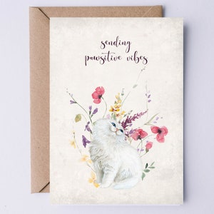 Carte numérique Get Well - Carte de soutien émotionnel pour les amoureux des chats - Divorce Rupture Sympathie Rétablissement Maladie Perte d’un être cher Carte imprimable