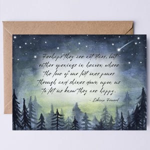 Proverbe esquimau, peut-être qu'ils ne sont pas des étoiles mais plutôt des ouvertures dans le ciel Carte de condoléances NUMÉRIQUE à imprimer pour le deuil