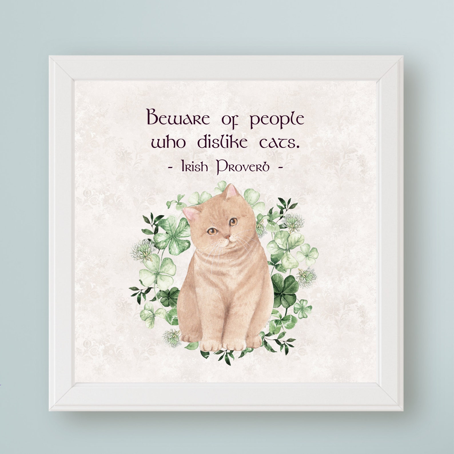 Irish Proverb Printable Wall Art Graduation Gift for Cat and Ireland