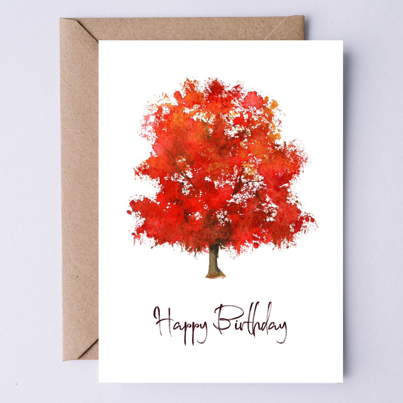 Printable Autumn Birthday Card Happy Birthday & A Etsy