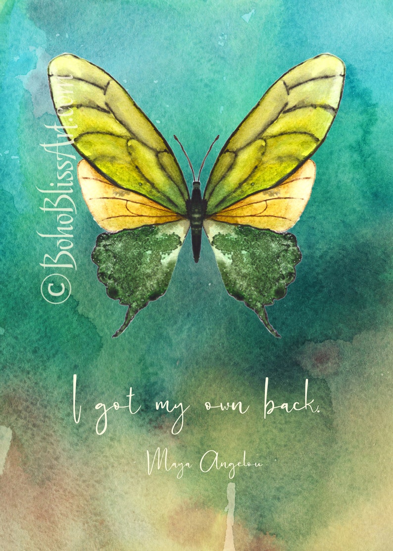 maya angelou quote i got my own back empowerment art etsy