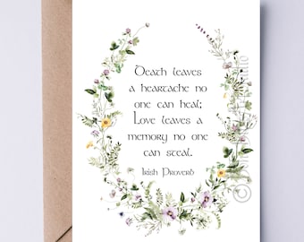 Irish Sympathy Card Printable Death Leaves a Loss No One Can Heal - Ireland Condolences Card Mother Father Wife Husband Sympathy Card