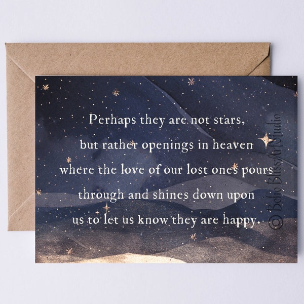 Perhaps They Are Not Stars, but Rather Openings in Heaven Inuit Proverb Sympathy Card - Condolences Printable Card for Grief