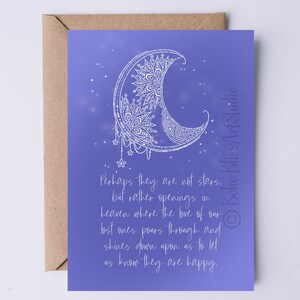 Carte de sympathie numérique proverbe inuit peut-être qu'ils ne sont pas des étoiles Art de la lune carte de condoléances imprimable carte mère soeur femme enfant carte de deuil