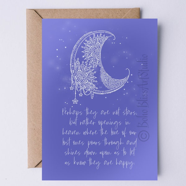 Sympathy Card Printable Inuit Proverb - Perhaps They Are Not Stars, but Rather Openings in Heaven - Condolences Card Father Mother Child