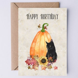 Carte d'anniversaire automne imprimable | pour notes d'anniversaire d'automne | Carte d'anniversaire pour septembre, octobre, novembre | Téléchargement numérique