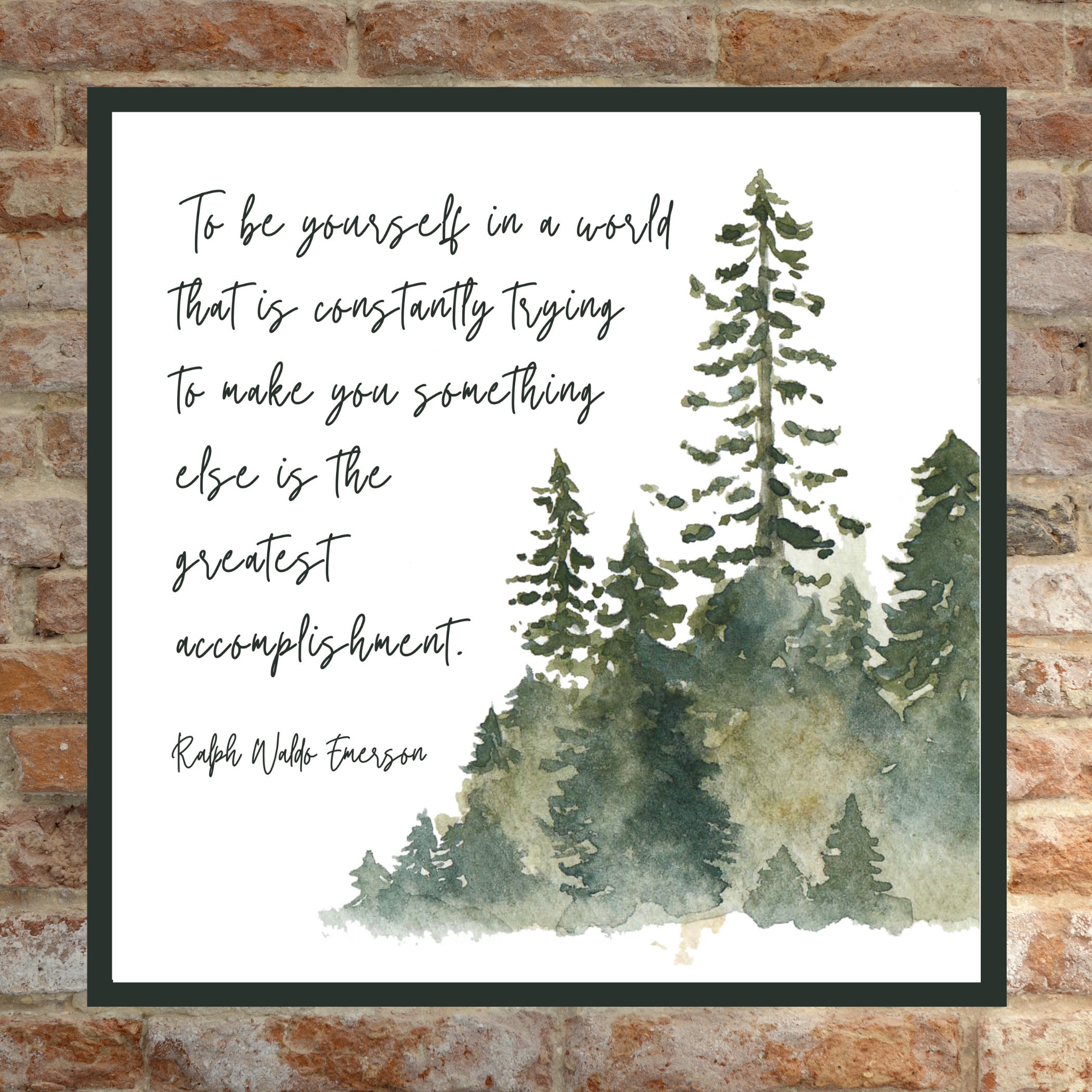 Ralph Waldo Emerson Quote Digital Art to Be Yourself in a World That is ...