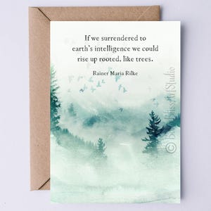 Rainer Maria Rilke citation carte imprimable si nous nous rendions à l'intelligence de la terre carte nature numérique carte forêt baignade arbre câlin