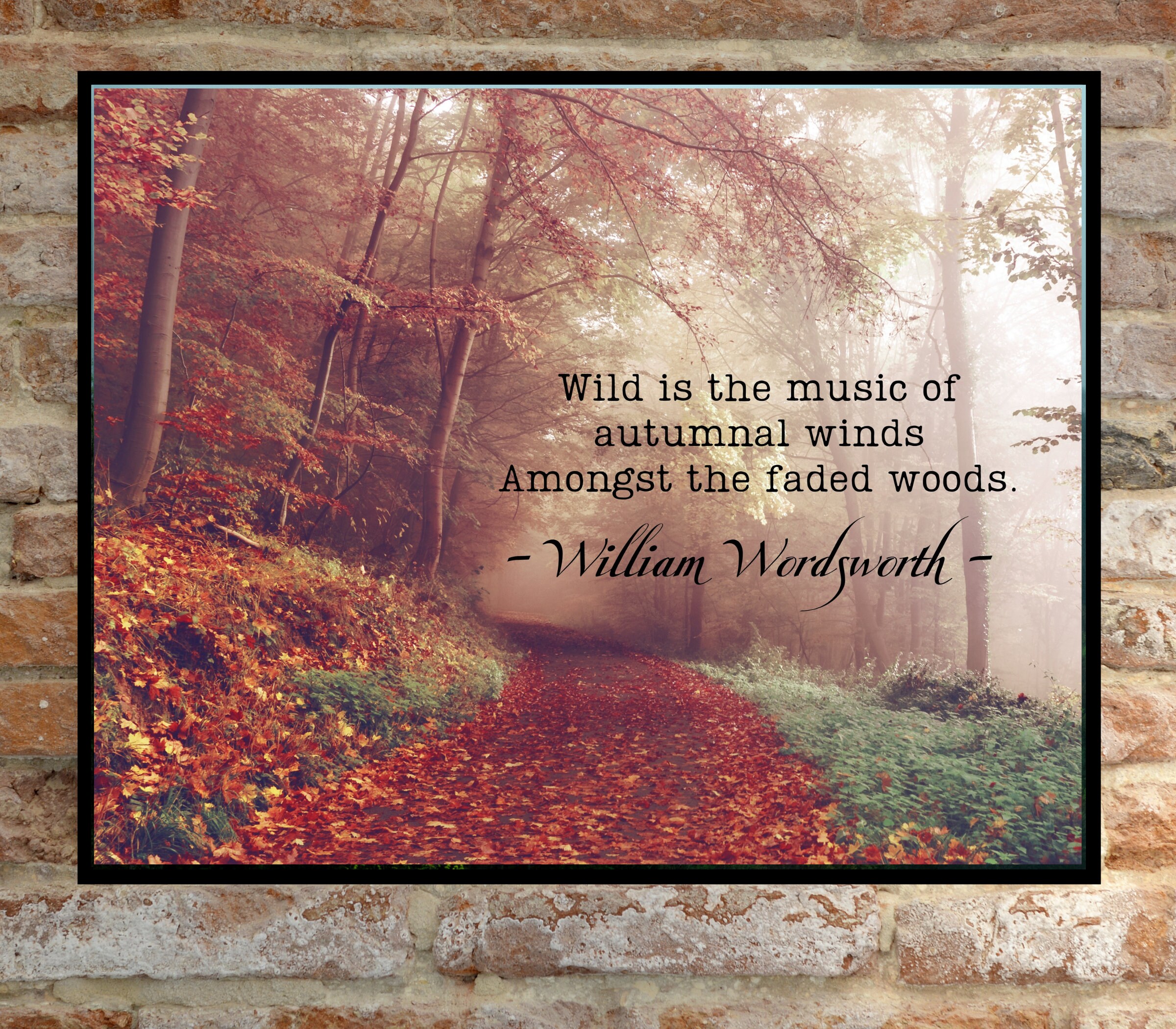 William Wordsworth Quote: Wild Is the of autumnal winds | Etsy