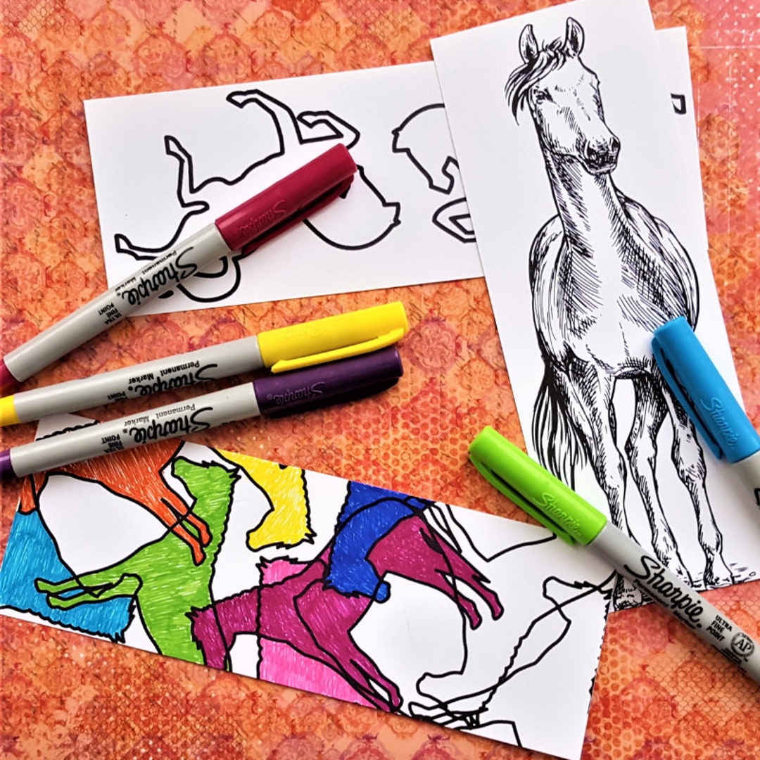 Horse Lover Bookmarks to Color! 2 Printable Sheets of 6 Total Fun ...