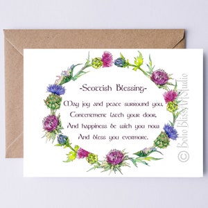 Karta CYFROWA Scottish Blessing - Karta do druku Scottish Wedding Blessing Niech radość i pokój otaczają Cię... Szkocja Rocznica Urodziny