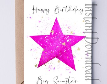 Big Sister Printable Card | Etsy