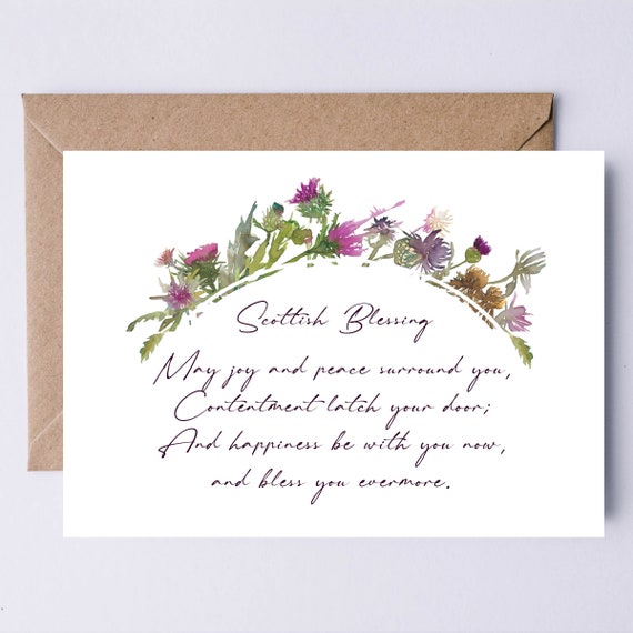 Scottish Blessing Printable Wedding Card May joy and peace | Etsy