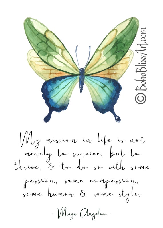 American Poet Civil Rights Thrive Maya Angelou Quote Decorative Wall Art Print