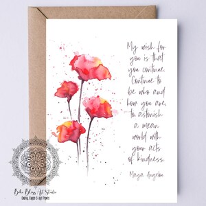Je souhaite que vous continuiez Maya Angelou Citation Carte NUMÉRIQUE Citation inspirante Carte IMPRIMABLE Carte de remise des diplômes pour elle
