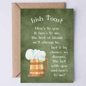 Carte numérique irlandaise pour toast