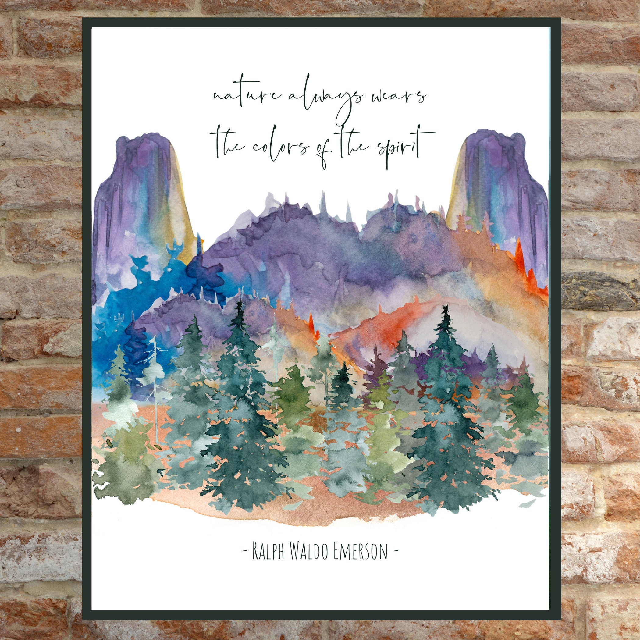 Ralph Waldo Emerson Quote Nature Always Wears The Colors Of Etsy