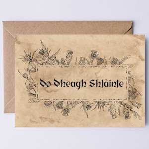 Do Dheagh Shlàinte - À votre bonne santé en gaélique écossais | Toast de mariage pour les amoureux de l'Ecosse | Carte Anniversaire Retraite Anniversaire