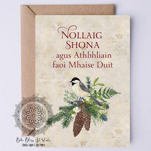 Nollaig Shona agus Athbhliain faoi Mhaise Duit DIGITALE Karte irisch-gälisch Frohe Weihnachten & guten Rutsch ins neue Jahr!