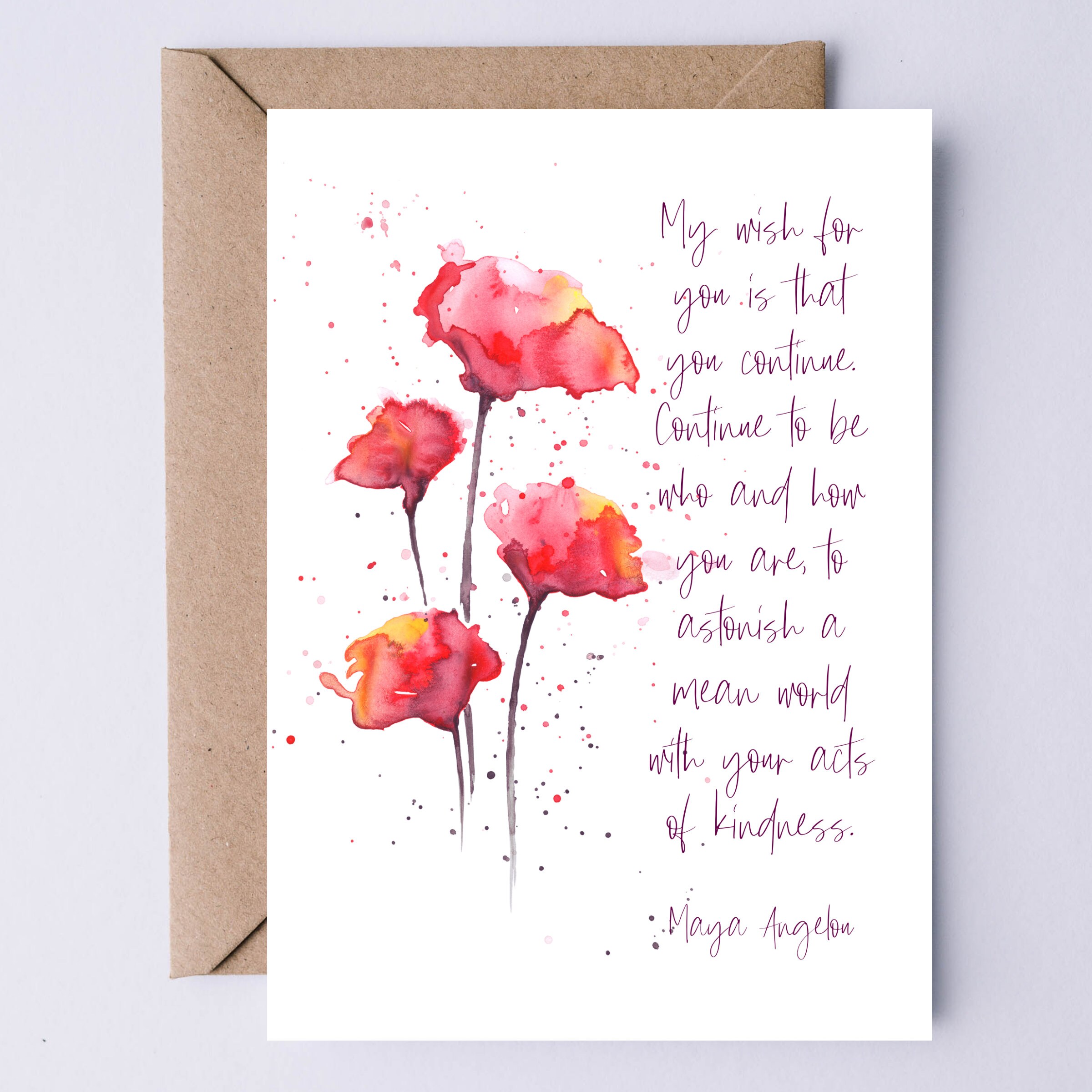 Maya Angelou Kindness Quotes Maya Angelou Quote Printable Card: My Wish For You Is That You | Etsy France