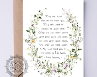 Irische Segen DRUCKBARE Karte Möge die Straße steigen, um Sie zu treffen - Irische Hochzeitskarte - Irland digitale Grußkarte - irische Geburtstagskarte