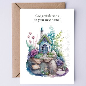 Pendaison de crémaillère numérique Félicitations, nouvelle maison, carte imprimable, carte de déménagement, oeuvre de jardin féerique, téléchargement immédiat