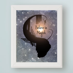 Believe in Magick... Wiccan Quote Art Printable | Spirituality & Empowerment | Fairy Wall Decoration | Pagan Gift | instant Download