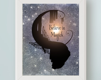 Believe in Magick... Wiccan Quote Art Printable | Spirituality & Empowerment | Fairy Wall Decoration | Pagan Gift | instant Download