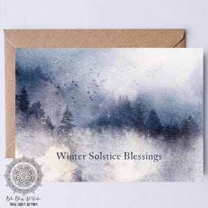 Winter Solstice Blessing DIGITAL Card Druid Holiday PRINTABLE Card Pagan Nature Card Instant Download