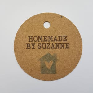10 x étiquettes personnalisé fait maison, maison tags, étiquettes à la main, fabrication artisanales swing tags, étiquettes de maison personnalisés, étiquettes cadeaux, des faveurs de mariage