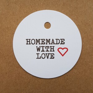 10 x Homemade con tag amore, amore tag, tag fatti a mano, cartellini, etichette del regalo, etichette fatti in casa, amore, Tag prodotto, tag, favori di nozze