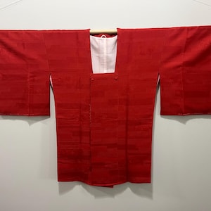 Japanese vintage Kimono Haori, Wagara pattern, Red