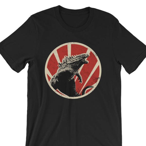 Godzilla Short-Sleeve Unisex T-Shirt Retro Vintage distressed graphic tee