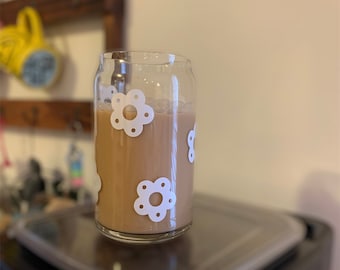 Daisy Iced Coffee Glass, Beer Can Shaped Glass, Soda Can Glass, Trendy
