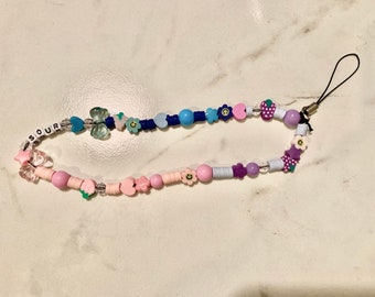 Phone Charm Oliva Rodrigo Sour Themed Phone Lanyard 90s Y2K Beaded Cell- Phone Charm Oliva Rodrigo Sour Themed Phone Lanyard