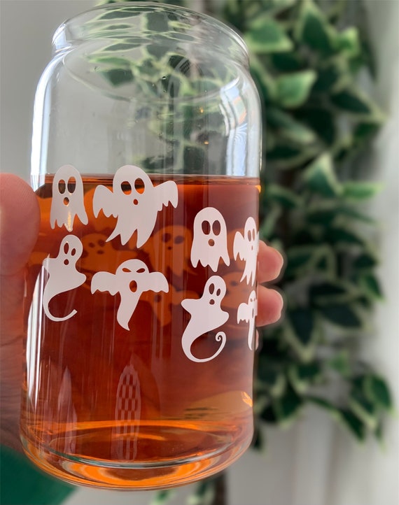 Ghost Coffee Can Glass Halloween Glass Can Iced Coffee 