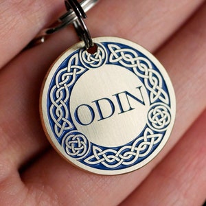 Odin dog or cat tag, Cusom name pet id tag, Celtic dog or cat tag, Personalized dog collar tag for dogs  4533