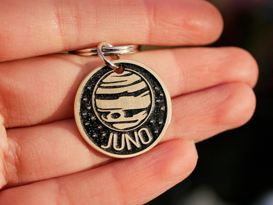 Jupiter Dog Tag Personalized, Space Pet Id Tag, Celestial Pet Name Tag