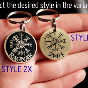 Ragnar dog or cat tag, Viking wolf dog tag for dog personalized, Custom name cat tag, vegvisir dog tag Norse tag for dog collar 4457 image 5