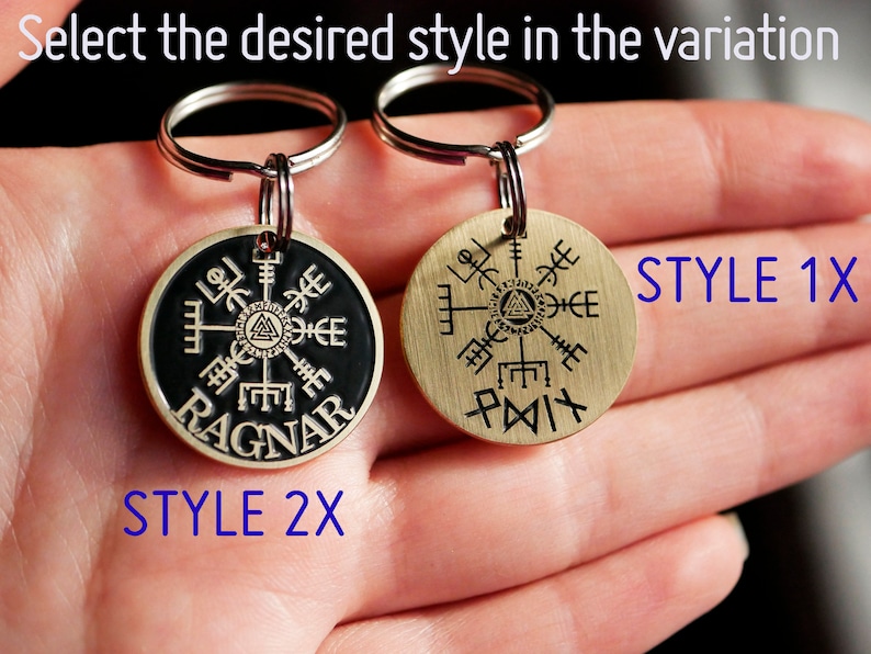 Ragnar dog or cat tag, Viking wolf dog tag for dog personalized, Custom name cat tag, vegvisir dog tag Norse tag for dog collar 4457 image 5