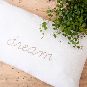 Hand-embroidered double cotton gauze cushion image 1