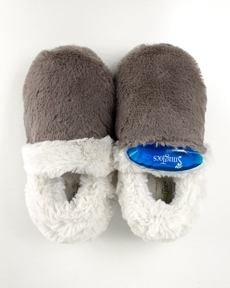 SnugToes women's heated slippers with removable heat pads mocha image 4